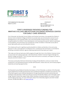 First 5 press release