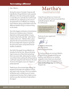 Martha's direct mail appeal