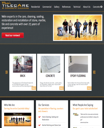 Mario's Tilecare website redesign